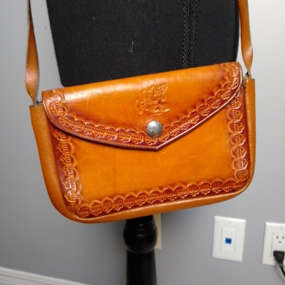 womens leather cross body purse small Boho | Festival | Cowgirl | Stamped - Picture 1 of 6